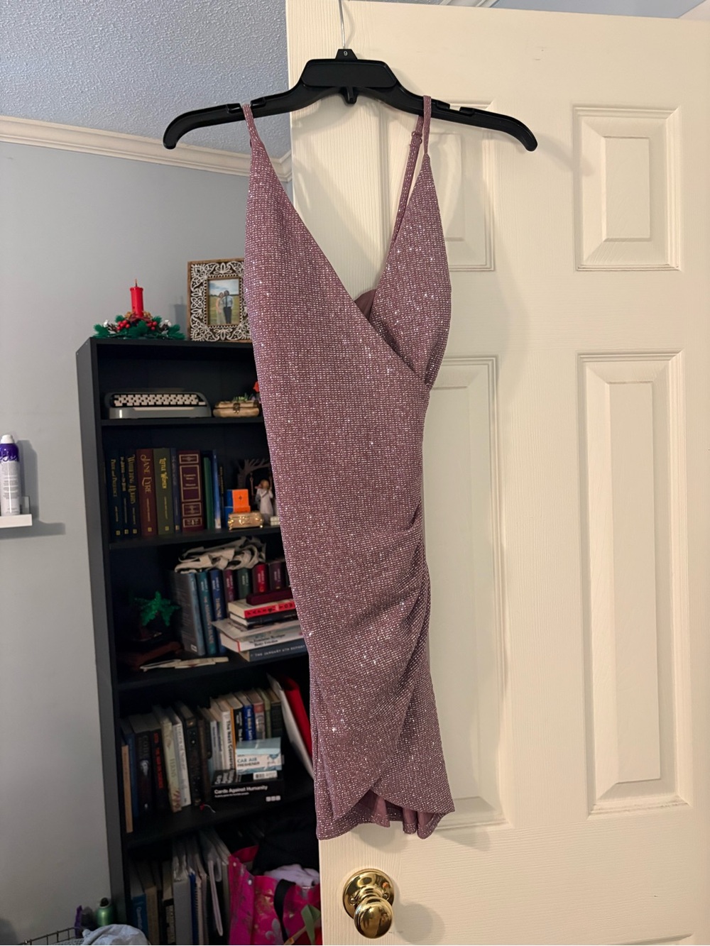 Xtraordinary Rose Gold Sparkle Wrap Mini Dress